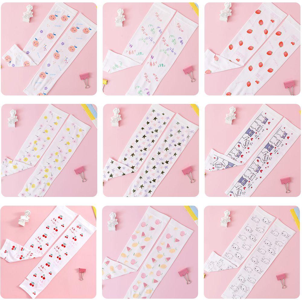 Găng Tay Chống Nắng Tia UV Bằng Lụa Lạnh In Họa Tiết Hoạt Hình Cho Nữ