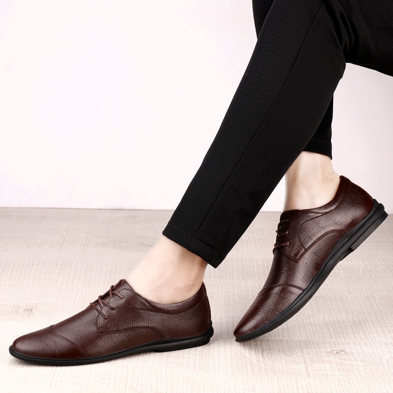 Giày Da Bò Mềm Thoáng Khí Phong Cách Hàn Quốc Cho Nam