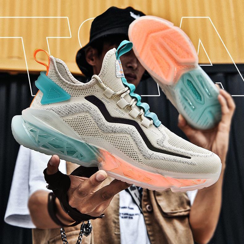 Giày Thể Thao Nam MENDO - Giày Sneaker Màu Kaki - Trắng - Đen, Dáng Thể Thao Dễ Phối Đồ - G5235