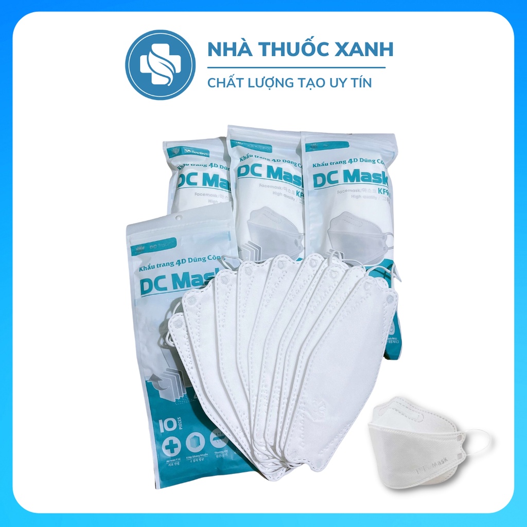 [TÚI 10 CHIẾC] Khẩu trang 4 Lớp DC KF94 MASK Chống Bụi Mịn Và Kháng Khuẩn Cao Cấp