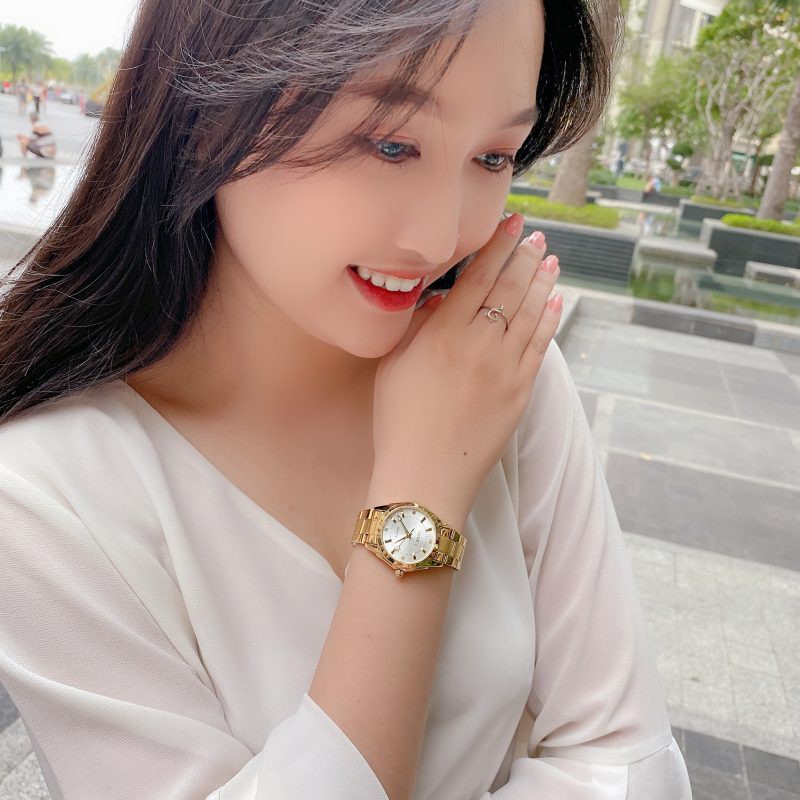 Đồng hồ nữ SKmei SK1620 dây thép màu vàng