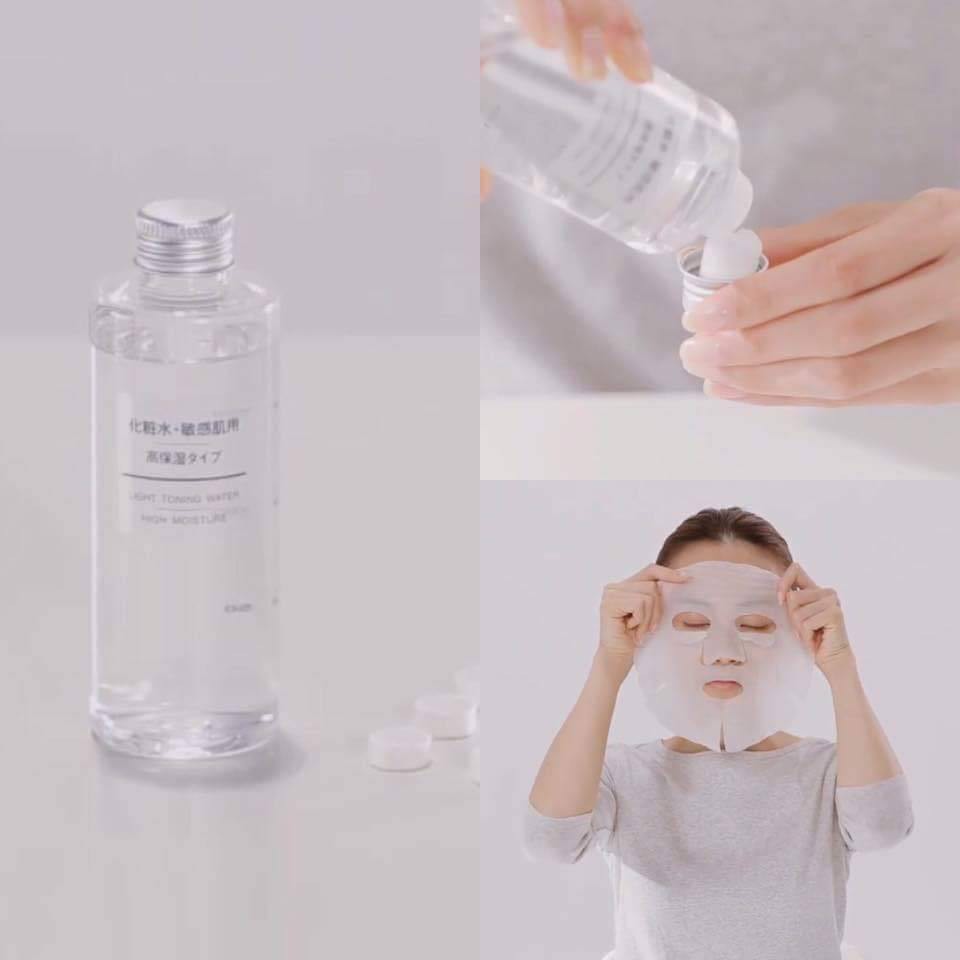 Nước hoa hồng trắng da, dưỡng ẩm Muji Light Toning Water Moisture 200ml - (Da khô)