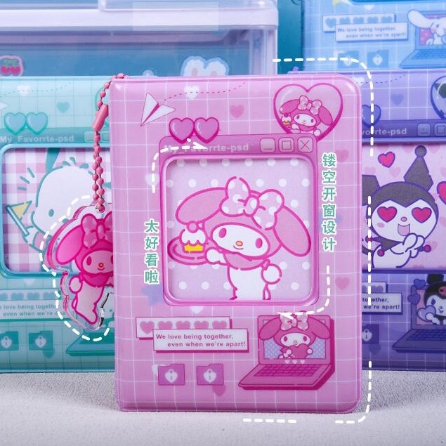 SANRIO Album Ảnh 3 Inch Với 40 Tấm Thẻ Bằng PVC Mini In Họa Tiết Hoạt Hình Dễ Thương