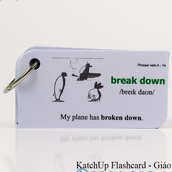 Flashcard Tiếng Anh Phrasal Verbs - High Quality - Trắng