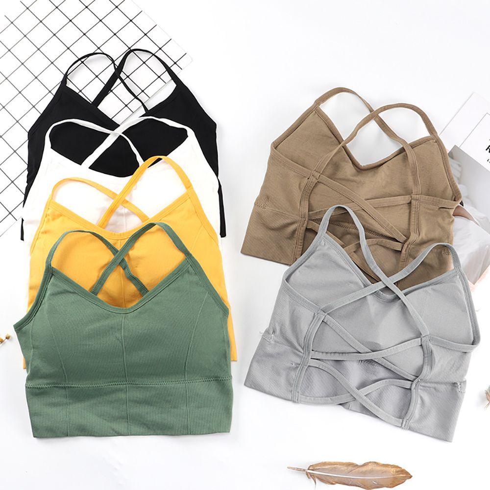 EXPEN Áo Croptop Không Đường May Có Mút Đệm Ngực Không Gọng Thép Lưng Đẹp Cho Nữ