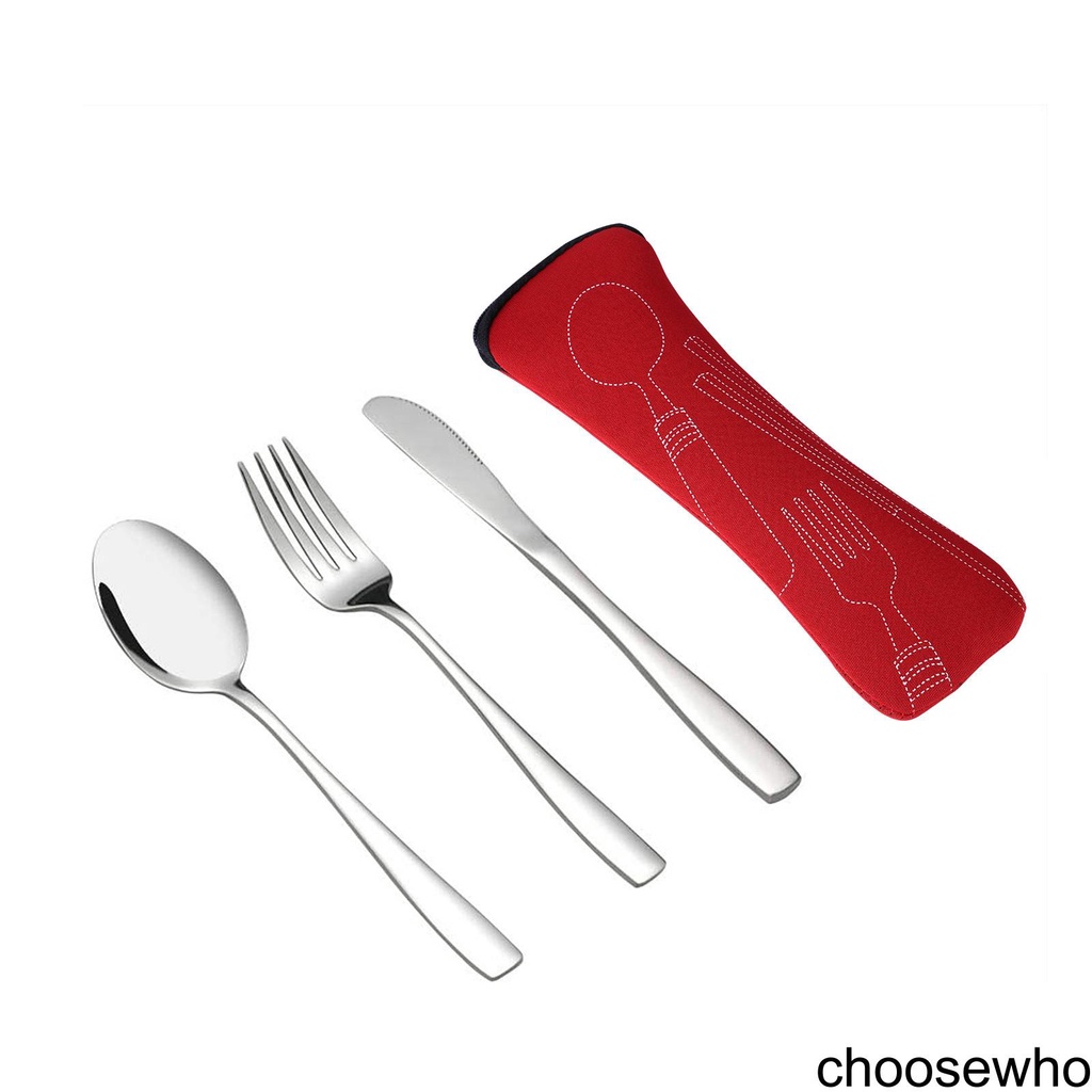 [CHOO] Portable Dinnerware Holder Lightweight Outdoor Travel Tableware Cloth Bag Washable Zipper Student School Lunch