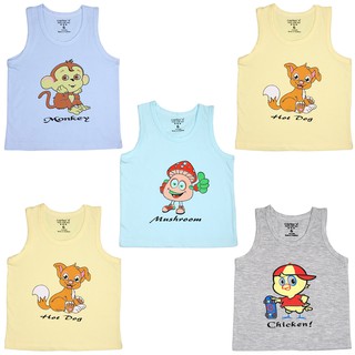 Set 5 Áo ba lỗ chất liệu 100% cotton thoáng mát cho bé trai/ gái 4-18kg - 5ABL - (Hình in thay đổi theo lô hàng )