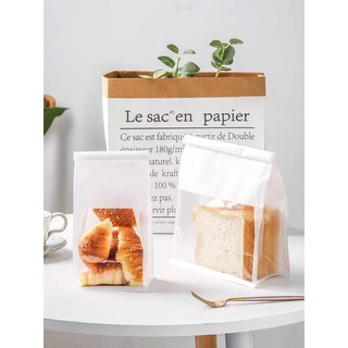 Túi đựng bánh mì/cookie trắng gập miệng (set 10c)