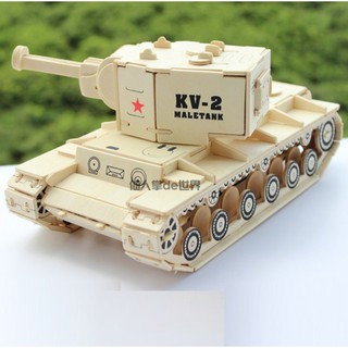 Mô hình lắp ráp gỗ 3D Xe tăng KV-2