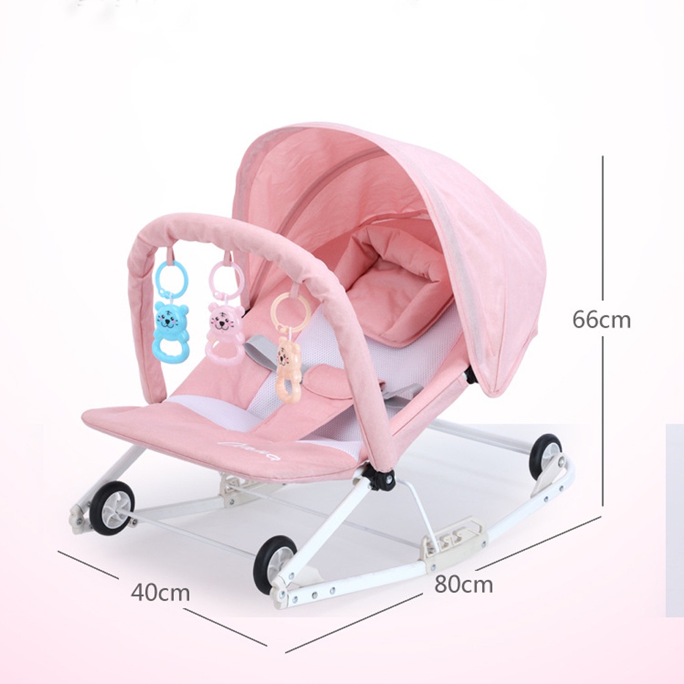 2 TRONG 1👶 Ghế bập bênh cho bé👶 Nôi trẻ sơ sinh có thể gập lại Rocker bouncer &bánh xe thoải mái Xích đu 0-36 tháng17296