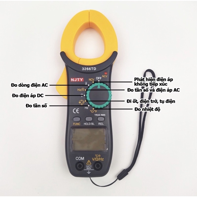 (HÀNG XỊN - BH 6 THÁNG) Ampe Kìm Dòng, Đồng Hồ Kẹp Đo Điện Vạn Năng NJTY 3266TA/TD