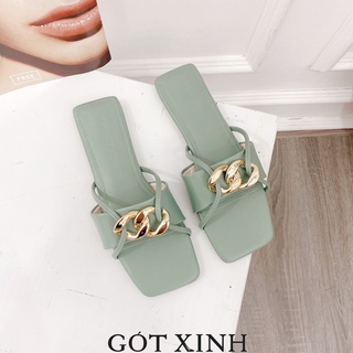 Dép xích nữ GÓT XINH GX2 da mờ đế bệt