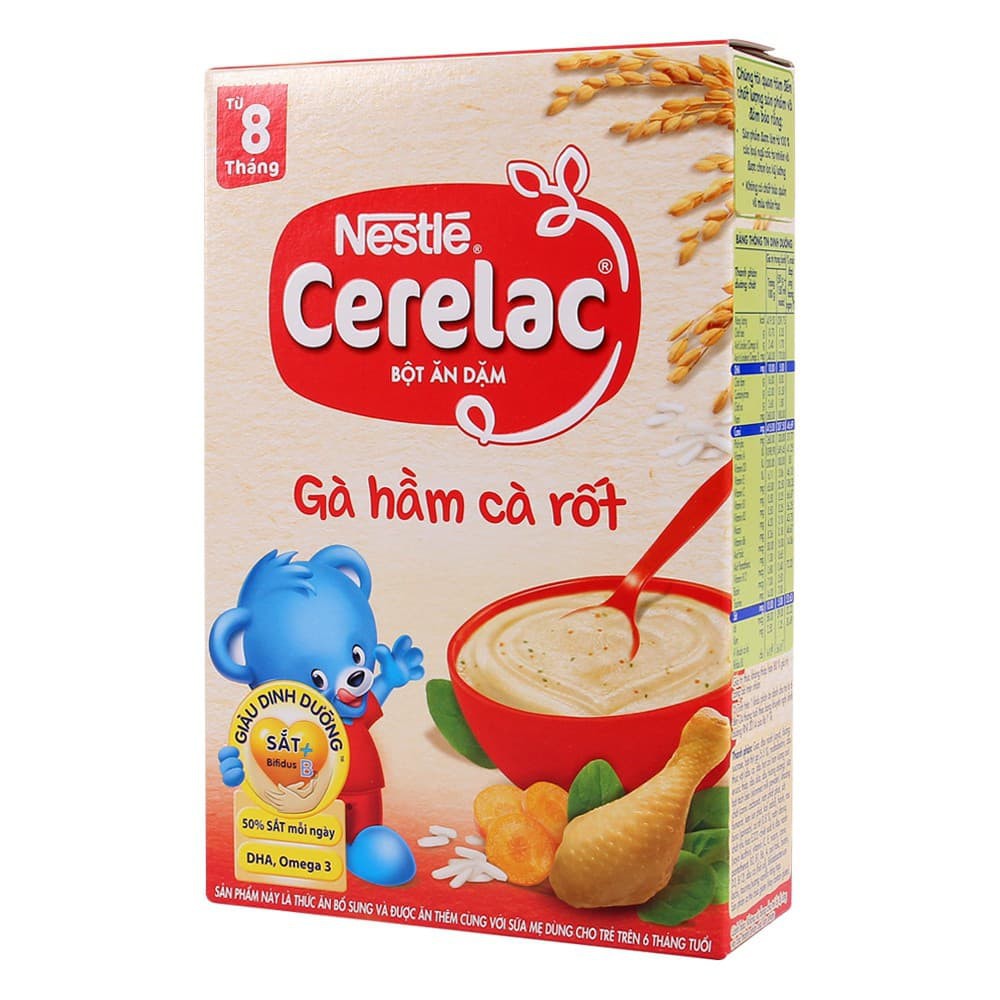 [CHÍNH HÃNG] Bột Ăn Dặm Nestle' Cerelac Gà Hầm Cà Rốt Hộp 200g