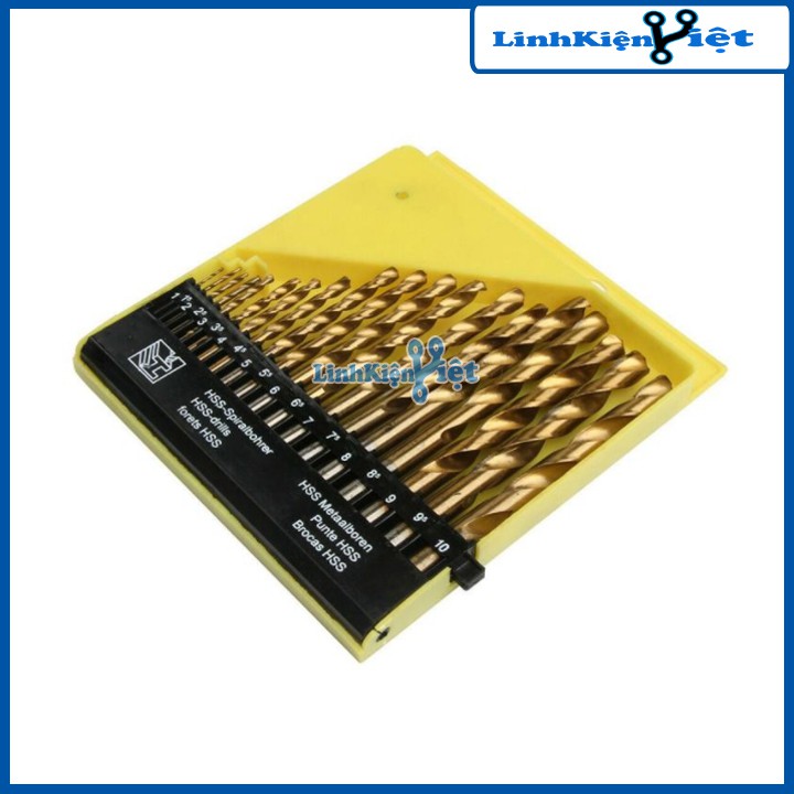 Bộ Mũi Khoan 19 Mũi Vàng Từ 1mm-10mm