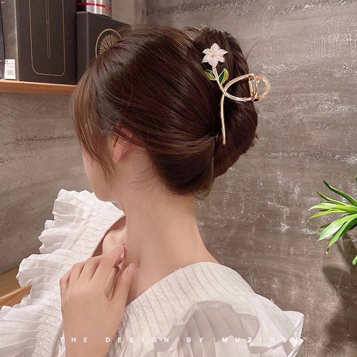Kẹp tóc IF YOU kim loại kiểu hoa phong cách Hàn Quốc cổ điển thời trang cho nữ