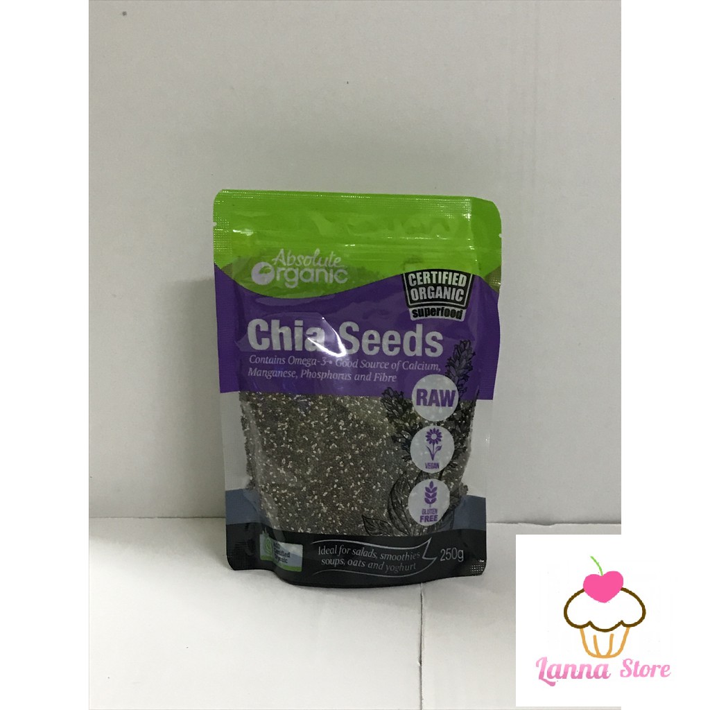 [Mã GROSALE1 giảm 8% đơn 500K] Hạt Chia Seeds Absolute Organic Gói 250G - Nội Địa Úc