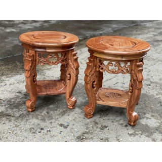 Đôn chân rồng gỗ hương kích thước cao 50 cm. mặt 30 cm.