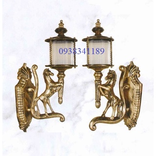 (RẺ VÔ ĐỐI)Bộ 2 đèn NGỰA treo tường ngoài trời giả cổ - KÈM BÓNG