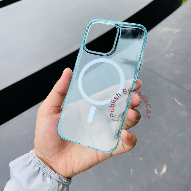 Ốp Điện Thoại Cứng Màu Pha Lê Trong Suốt Từ Tính Cho iPhone 14 14max 14Pro 13 13Promax 13Pro 1212Promax