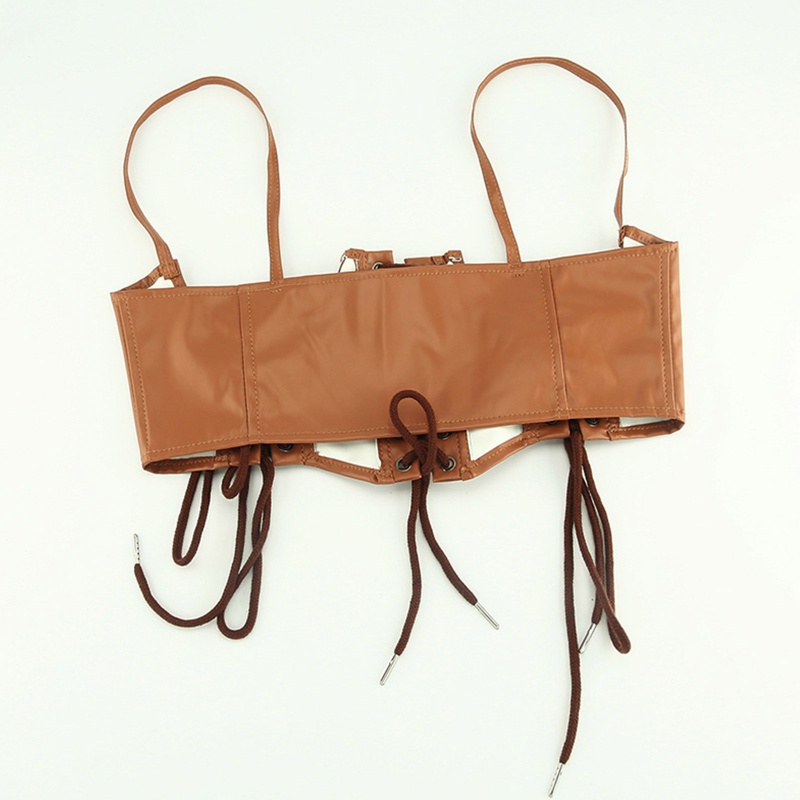 Áo Crop Top Ôm Dáng Màu Sắc Trơn Kèm Thắt Lưng Có Thể Điều Chỉnh Cho Nữ