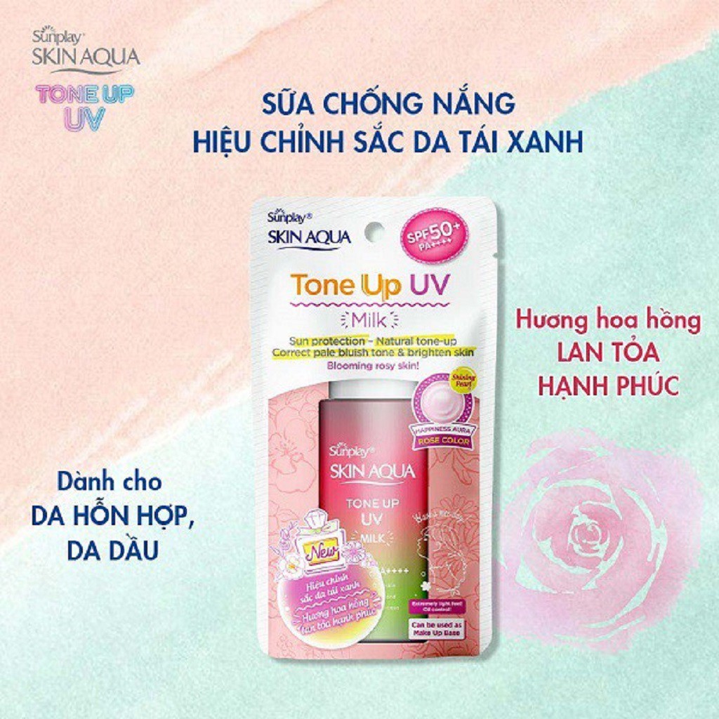 Sữa Chống Nắng Nâng Tông Sunplay Skin Aqua Tone Up UV Happiness Aura (Rose) 50g