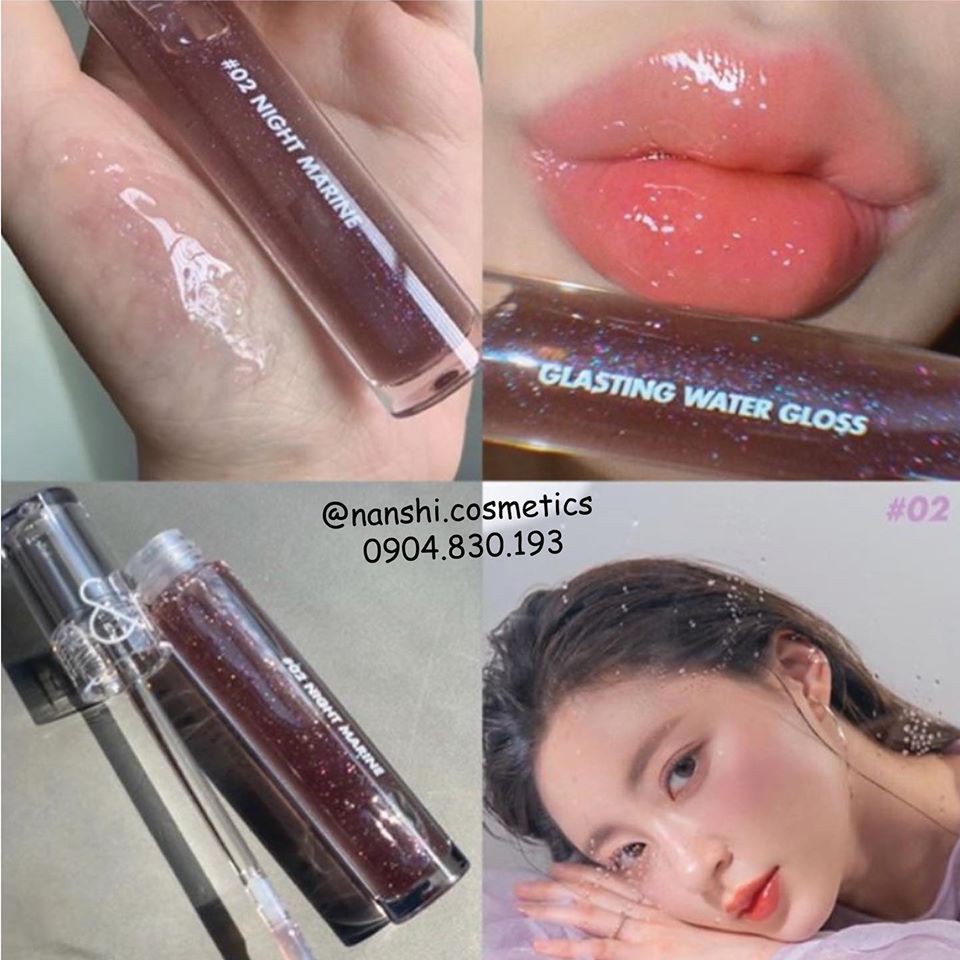 Son tint bóng nhũ Romand Glasting Water Gloss