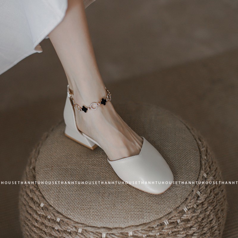 Giày Sandal Cao Gót Nữ Mũi Vuông Quai Xích Thời Trang - ORSA004