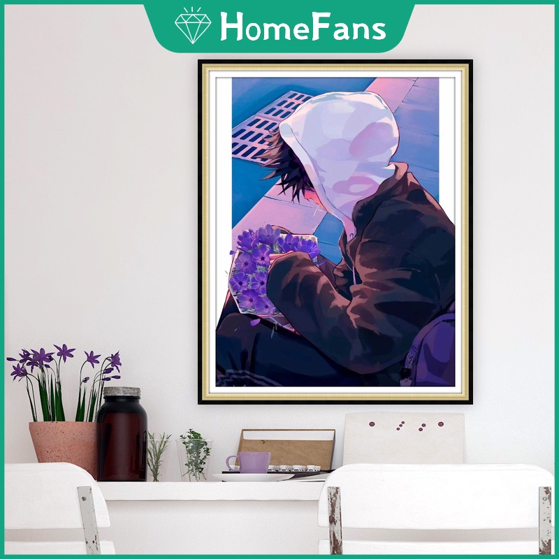 Jujutsu Kaisen Bộ Tranh Đính Đá 5D Tự Làm Hình Anime 30x40cm / 40x50cm