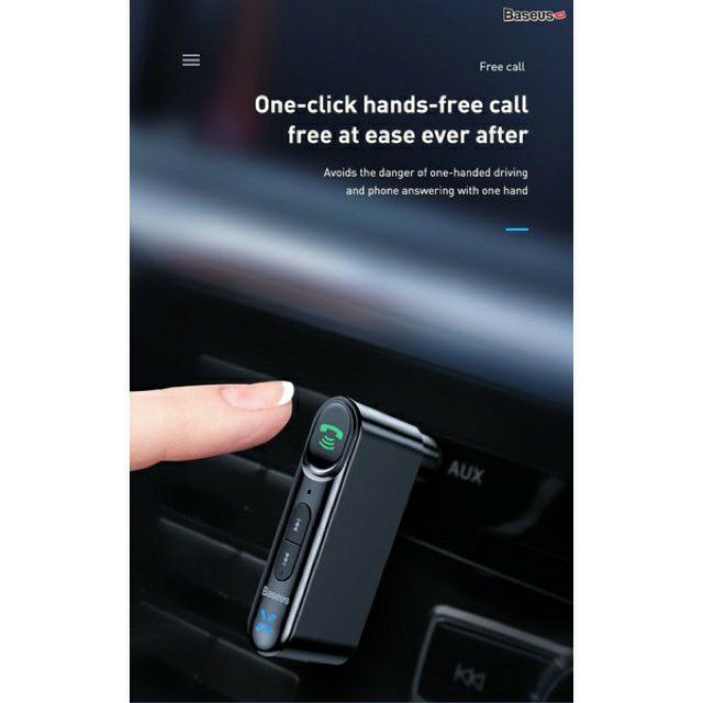 Bộ Bluetooth Receiver dùng cho xe hơi Baseus Qiyin AUX (Car AUX 3.5mm Bluetooth Receiver/ Adapter)
