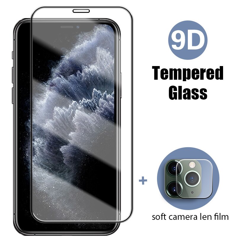 Kính Cường Lực Bảo Vệ camera 3D 2 Trong 1 Cho iPhone 11 12 Pro Max 12 mini X XS Max XR 6 6s 7 8 Plus SE 2020