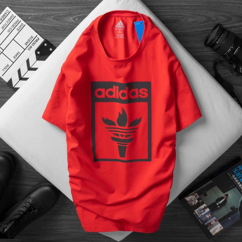 Áo Thun Thể Thao Nam Nữ Adidas Ngon Đuốc chất vải cotton co dãn nhẵn mịn không xù