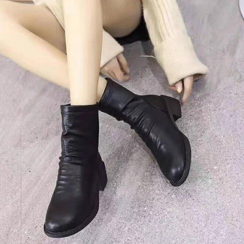 Bốt nhăn đế vuông sang chảnh-X25