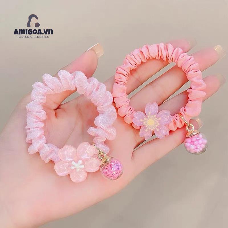 ✨✨Dây Buộc Tóc Cao Su Đính Hoa Nhỏ Xinh Xắn Thời Trang Mùa Hè Cho Bạn Gái