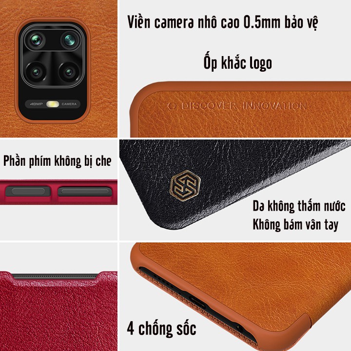 Bao da Xiaomi Redmi Note 9S Nillkin Qin