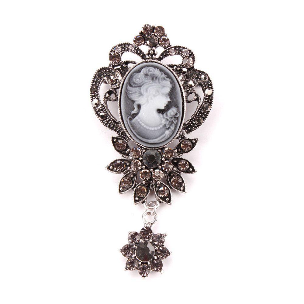 1 Huy Hiệu Gài Áo Màu Sắc Vintage Cameo Queen Boutonniere
