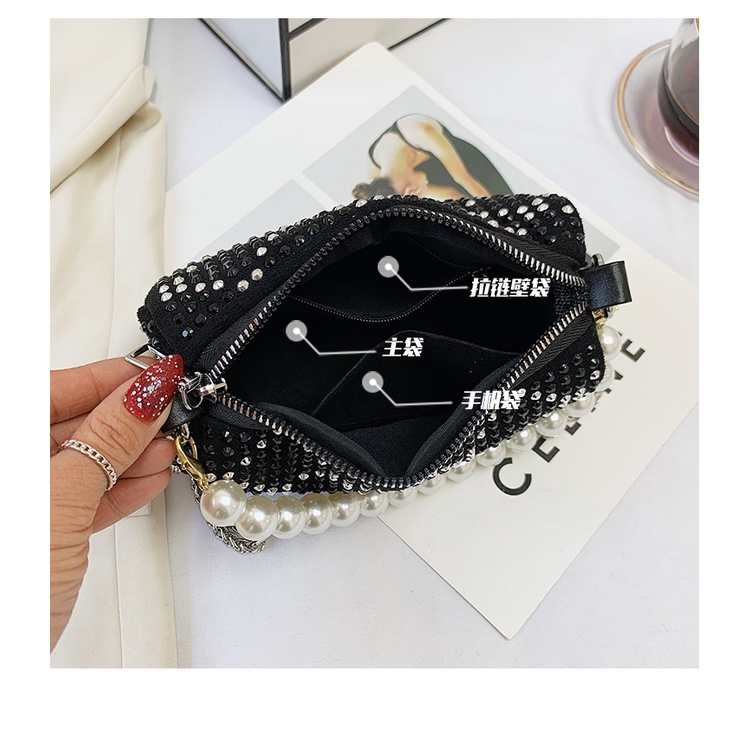 JASMIN NOIR Túi Đeo Chéo Đính Ngọc Trai Kim Cương Cho Nữ