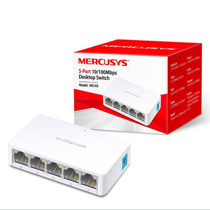 Bộ chia tín hiệu để bàn 5 cổng 10/100Mbps Mercusys MS105,bộ chia mạng bảo hành chính hãng,vds shop