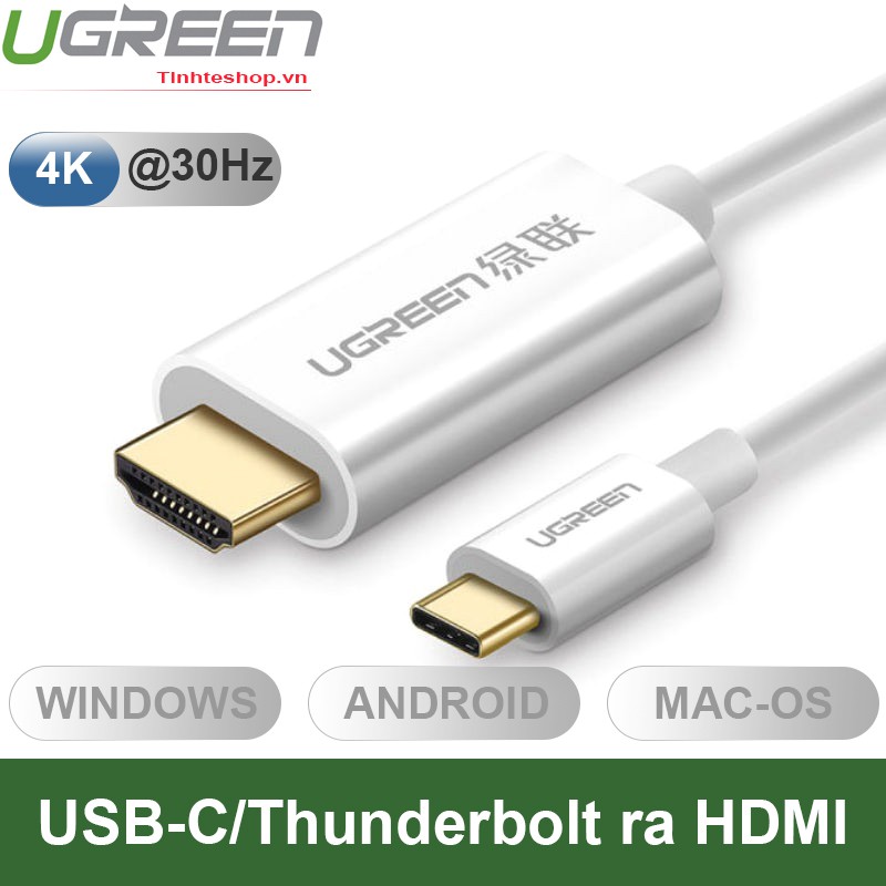 Cáp USB type-C ra HDMI 4K*2K@60Hz - Chuyển Video từ Smartphone, Macbook ra TV, Máy chiếu 1.5 mét UGREEN 30841