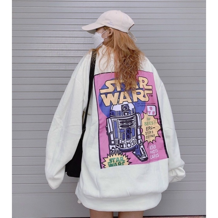 [Ảnh thật] Áo nỉ sweater cổ tròn nỉ ngoại Starwars dày dặn (annstore)