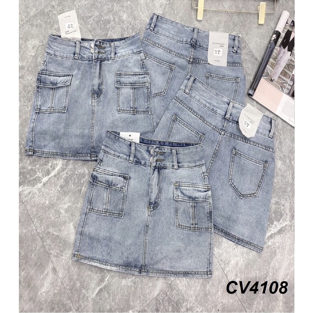 Chân váy jeans dáng A túi hộp CV4108