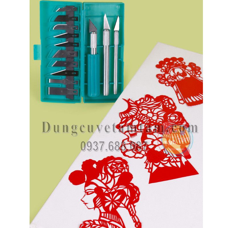 [ TÂM TÂM ]-Dao trổ Mont Marte 13 đầu lưỡi, Mont Marte Hobby Knife Set SK5 Blades 13pc-