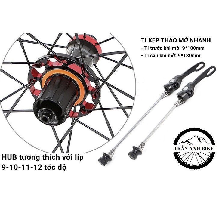 Bộ vành nhôm xe đạp road RETROSPEC RACING 700Cx36mm - Hub Carbon