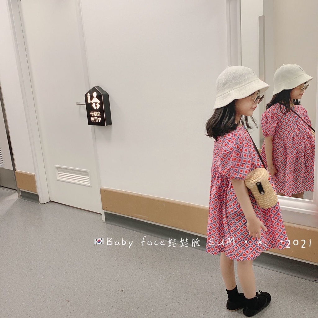 Đầm Công Chúa Dáng Rộng Tay Phồng In Hoa Kiểu Retro Hàn Quốc Thời Trang Mùa Hè Cho Bé Gái Dễ Phối Đồ