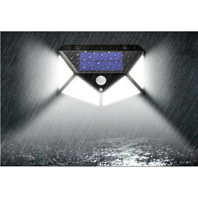 Đèn Cảm Biến Chuyển Động Năng Lượng Mặt Trời 100 LED, Cảm biến chuyển động ban đêm. 100 mắt, Chống Mưa - TABISO