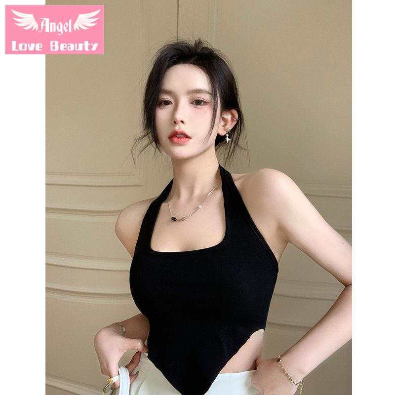 [Ưu Đãi Đặc Biệt] ~ Áo Hai Dây Nhỏ Ôm Bụng Màu Đen Phong Cách Cho Nữ