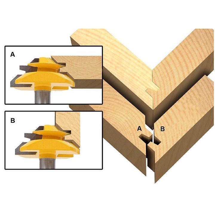 Mũi dao phay ghép góc vuông cốt 12ly7 - Mũi soi máy phay gỗ router cầm tay