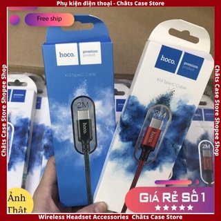 Cáp sạc type c 💕freeship💕 cáp sạc hoco x14 đầu type c dài 1m/ 2m - hỗ trợ sạc nhanh 3a max, dây bọc dù chống rối