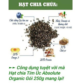 { 1KG } CHIA TÍM ABSOLUTE ORGANIC ÚC