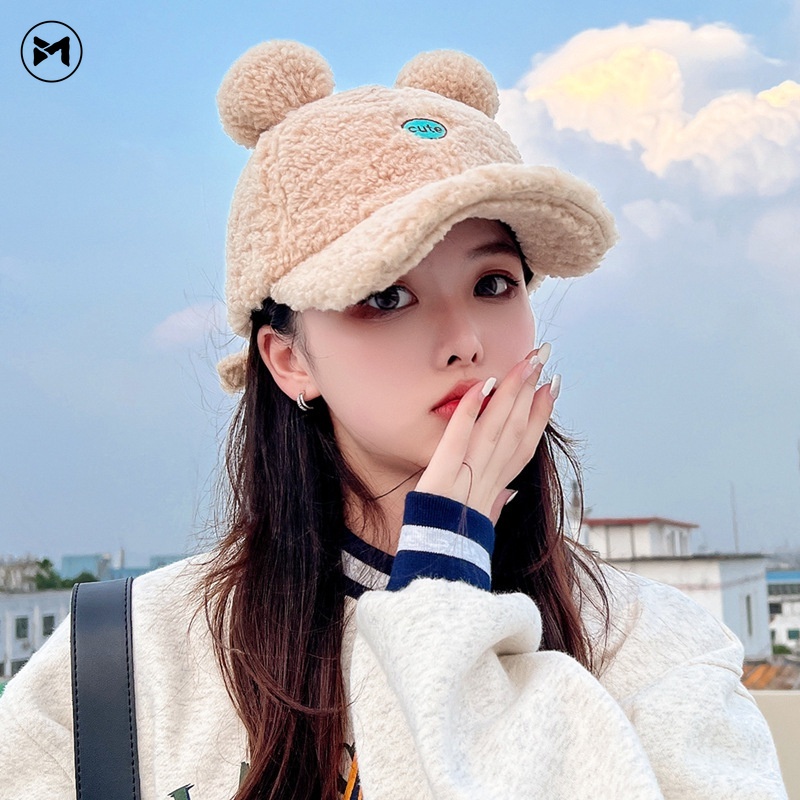 Mũ Lưỡi Trai Tai Gấu Dễ Thương Cho Nữ