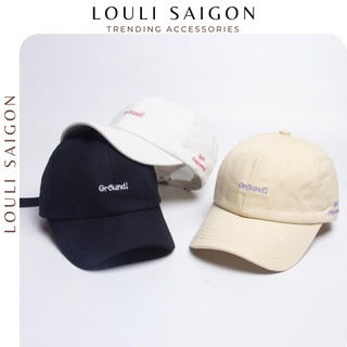 Mũ Lưỡi Trai Kaki Mềm Thêu Chữ GROUND Cao Cấp Phong Cách Nón Hàn Quốc Cho Nam Nữ M22